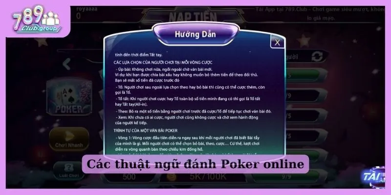 Các thuật ngữ đánh Poker online